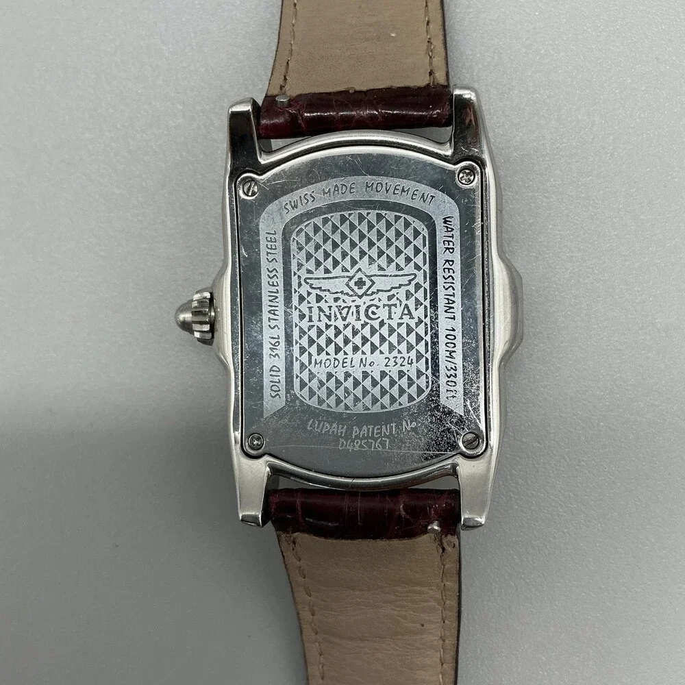 Invicta Lupah 2324 Womens Watch 33mm White MOP Dial Red Leather New Battery